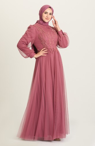 Dusty Rose İslamitische Avondjurk 3407-03