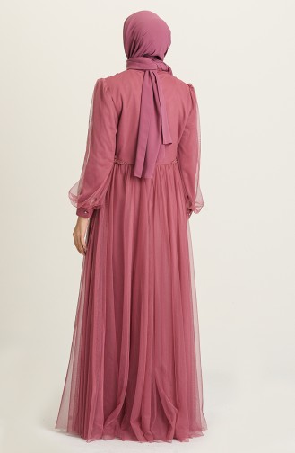 Beige-Rose Hijab-Abendkleider 3407-03