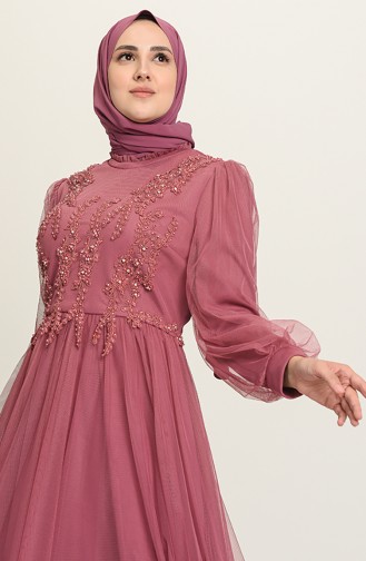 Dusty Rose İslamitische Avondjurk 3407-03