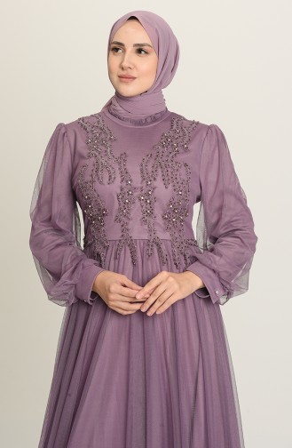 Lila Hijab-Abendkleider 3407-07