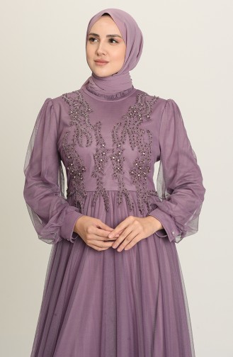 Lilac İslamitische Avondjurk 3407-07