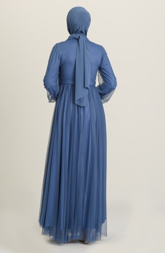 Indigo Hijab Evening Dress 5514-18