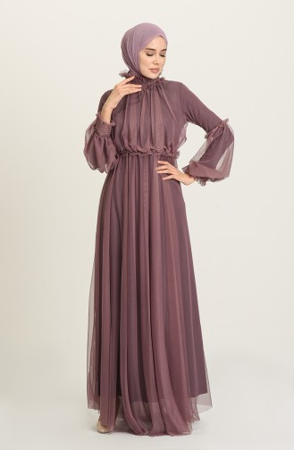 Dunkel-Rose Hijab-Abendkleider 5474-09