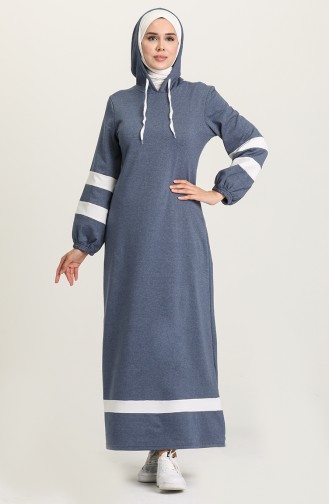 Indigo Hijab Dress 50111P-01
