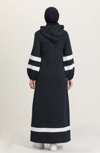Dunkelblau Hijab Kleider 50111P-02