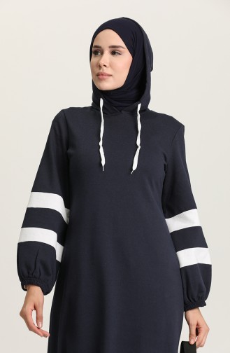 Navy Blue İslamitische Jurk 50111-03