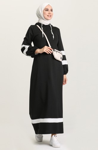 Schwarz Hijab Kleider 50111P-03
