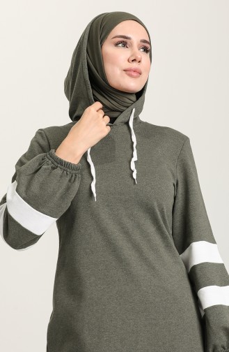 Khaki Hijab Dress 50111-06