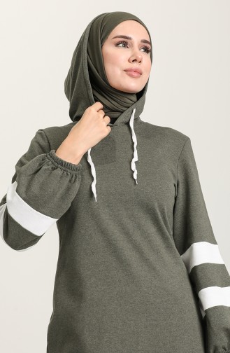 Khaki Hijab Kleider 50111-06