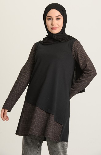 Ekose Salaş Tunik 3320-01 Siyah