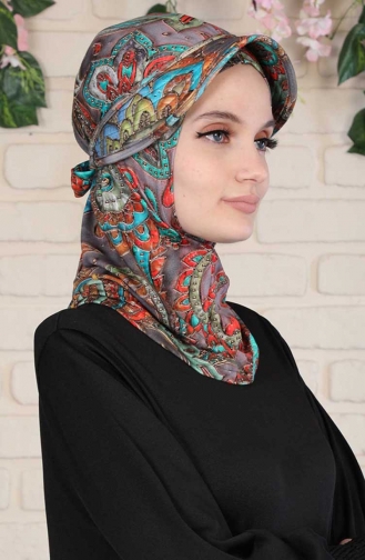 Siperlikli Tesettür Bone B0055D-01 Haki Turkuaz
