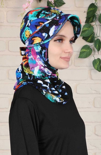 Siperlikli Tesettür Bone B0055D-02 Siyah Saks