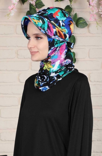 Siperlikli Tesettür Bone B0055D-02 Siyah Saks