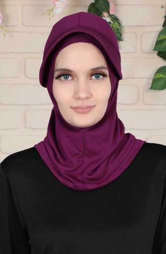 Siperlikli Tesettür Bone B0055-11 Mor