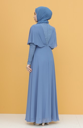 Indigo Hijab Evening Dress 0027-02