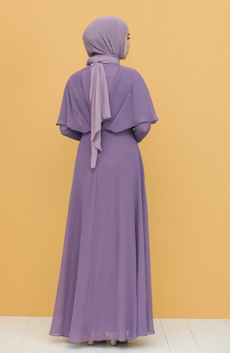 Violet Hijab Evening Dress 0027-05