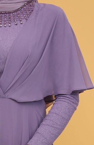 Violet Hijab Evening Dress 0027-05
