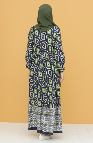 Green Almond Hijab Dress 22K8485-01