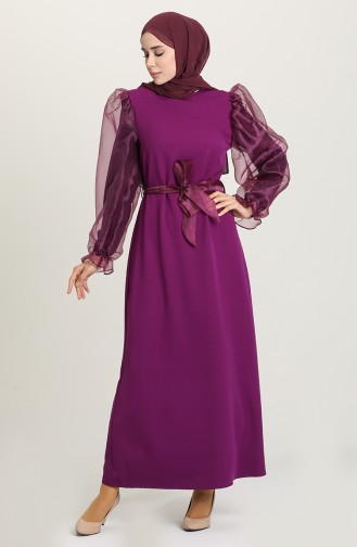 Purple Hijab Dress 60119-10