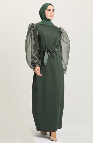 فستان أخضر زمردي 60119-11