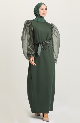 Robe Hijab Vert emeraude 60119-11