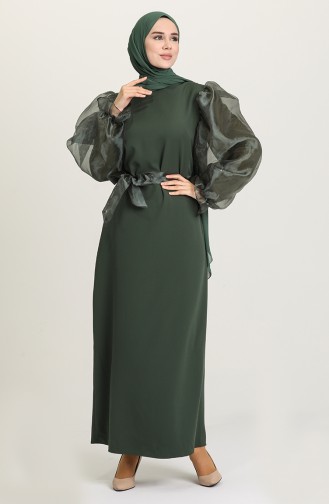 Robe Hijab Vert emeraude 60119-11