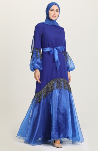 Saks-Blau Hijab Kleider 60120-04