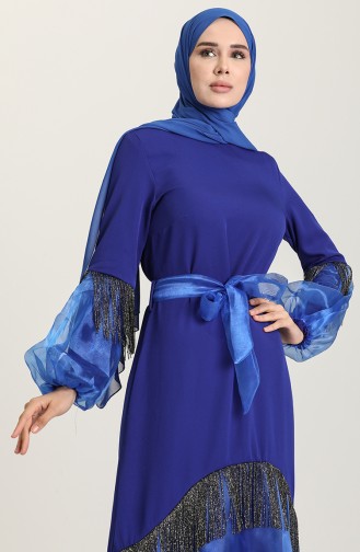 Saks-Blau Hijab Kleider 60120-04
