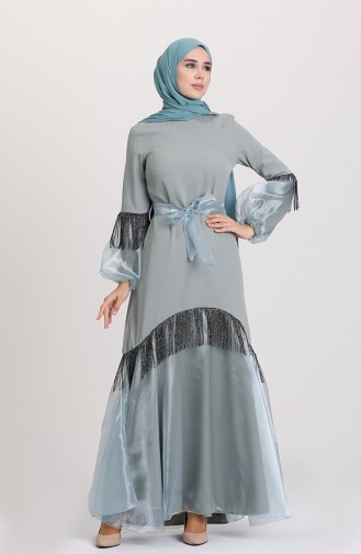 Green Almond Hijab Dress 60120-05