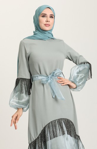 Green Almond Hijab Dress 60120-05