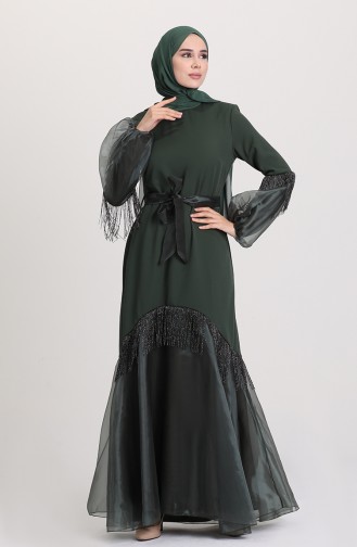 فستان أخضر زمردي 60120-06