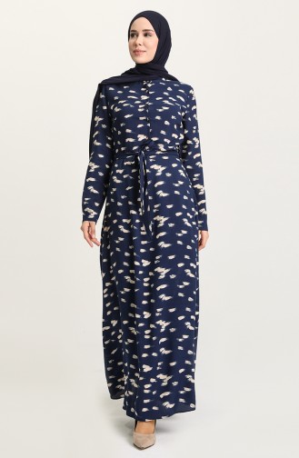 Robe Hijab Bleu Marine 60262-01