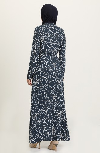 Navy Blue Hijab Dress 60263-01