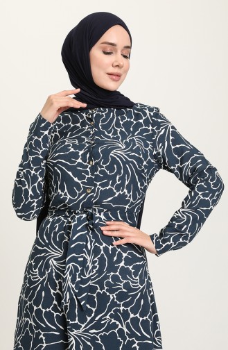 Dunkelblau Hijab Kleider 60263-01