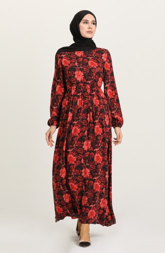 Red Hijab Dress 60266-02
