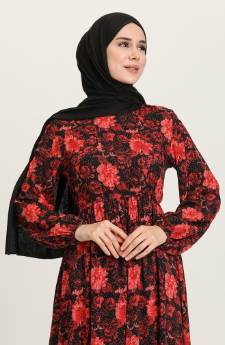 Rot Hijab Kleider 60266-02