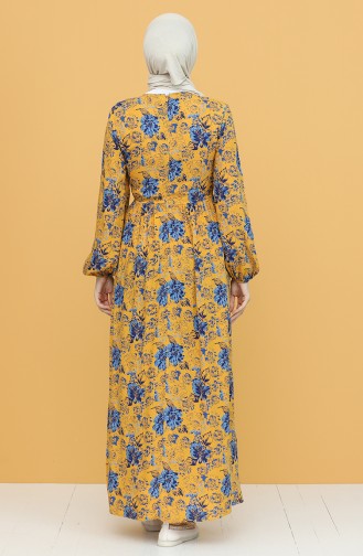 Mustard Hijab Dress 60266-03