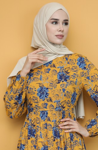 Mustard Hijab Dress 60266-03