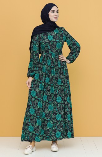 Grün Hijab Kleider 60266-04