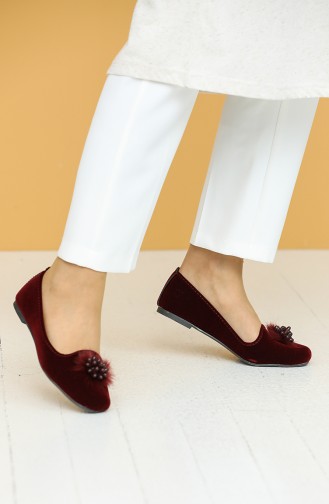 Claret red House Shoes 0178-03