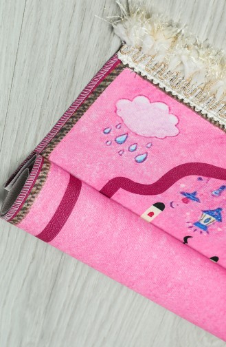 Desenli Çocuk Seccade 0071-01 Pembe