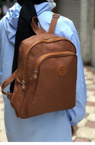 Krınkıl Kumaş İki Bölme Sırt Çanta Bs 001390 Taba