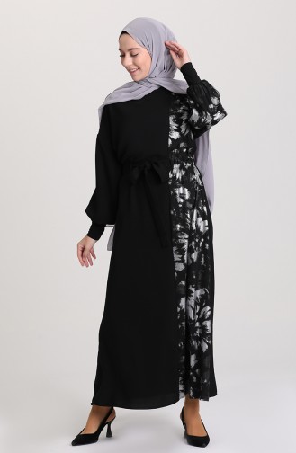 Silver Gray Hijab Evening Dress 0025-02