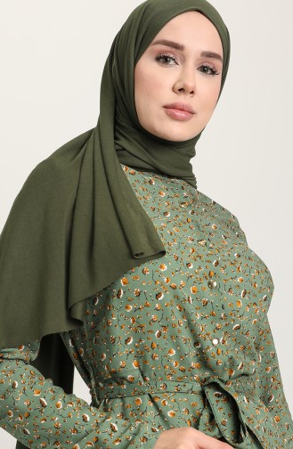 Khaki Hijab Kleider 60253-03