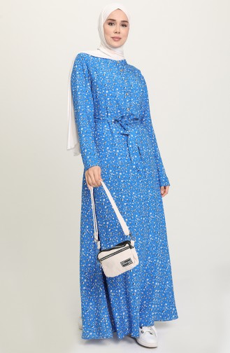 Saks-Blau Hijab Kleider 60253-04
