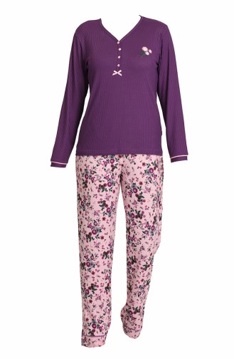 Viskon Pijama Takım 21147-01 Mor