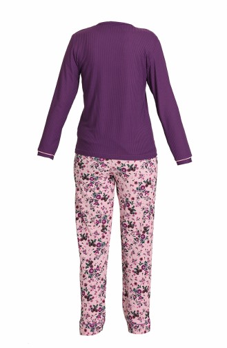 Viskon Pijama Takım 21147-01 Mor