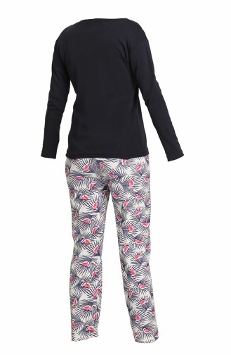 Cotton Pijama Takım 21302-02 Lacivert