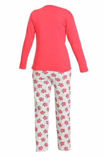 Cotton Pijama Takım 21304-01 Nar Çiçeği