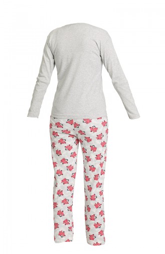 Cotton Pijama Takım 21304-02 Gri